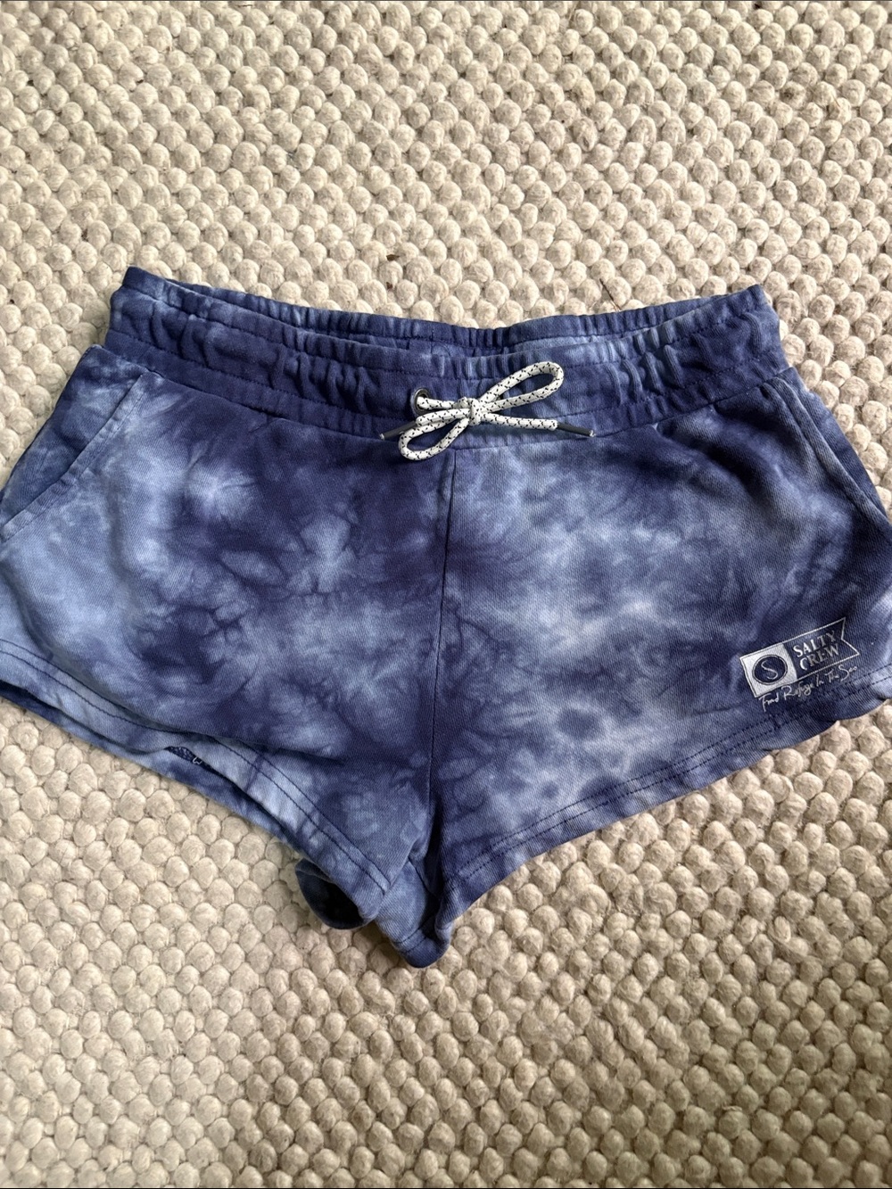 Salty Crew Women's Navy Tie-Dye Athletic Shorts